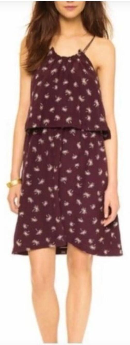 Madewell 2 Dreamdrift Silk Palm Print Mini Shift Dress Brown Halter Sleeveless